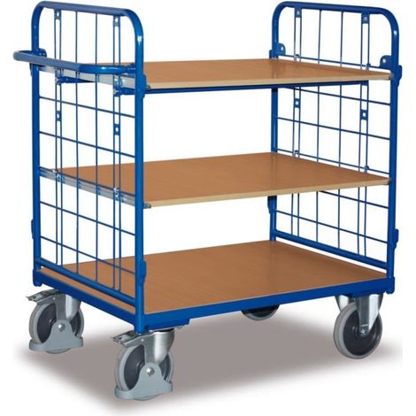 VARIOfit Etagenwagen niedrig 1.000 x 600 mm 3 Böden 2 Wände (1/2)