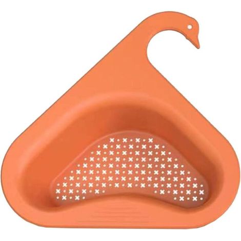 Panier de vidange de cygne, crépine d'évier polyvalente pour évier de cuisine, canal d'évier de panier de vidange de cygne suspendu pour robinet(orange) (1/5)