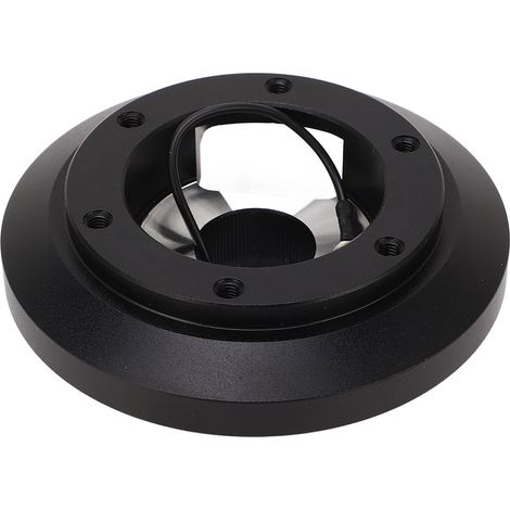 Adaptateur de volant 6 trous noir aluminium améliore confort conduite pour A3 A4 A6 A8 (1/5)