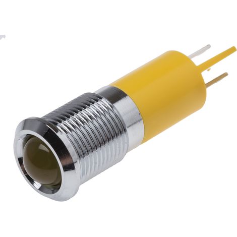 Voyant LED lumineux Jaune RS PRO, dia. 14mm, IP67 ( Prix pour 1 )