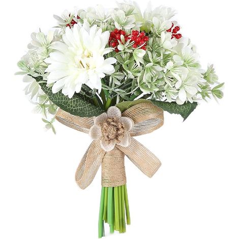 Bouquets de marguerites artificielles pour la mariée et les demoiselles d'honneur, bouquets de fleurs en soie à tenir à la main pour le mariage, bouquet de mariée-AquaForge (1/5)