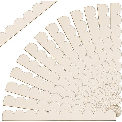 24 x 40 cm Scalloped Wooden Moulding Decorative Moulding Width 4 cm Moulding DIY Trims for Wall Decoration Wardrobe and Door DIY Shelves Doors and Cupboards Windows (1/5)