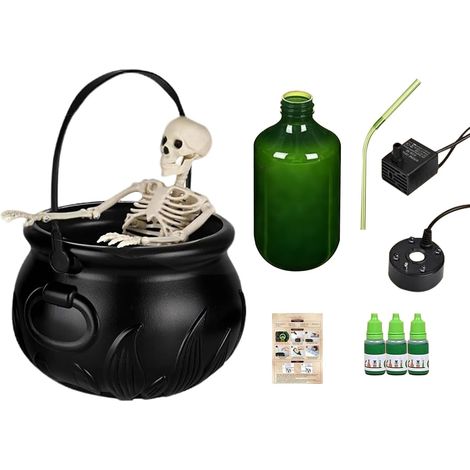 Grand chaudron d'Halloween  Chaudron noir vintage avec diffuseur de lumière – Bouilloire exquise décoration de fête d'Halloween pour salon, bureau, cheminée, chambre à coucher (1/5)