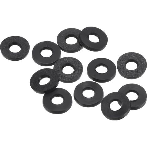 M4 Caoutchouc Plat Rondelle, 12 Paquet 4mm ID 9mm OD Étanchéité Entretoise Joint Anneau pour Robinet Tuyau Eau Tuyau Fixation Boulon,Noir (1/5)