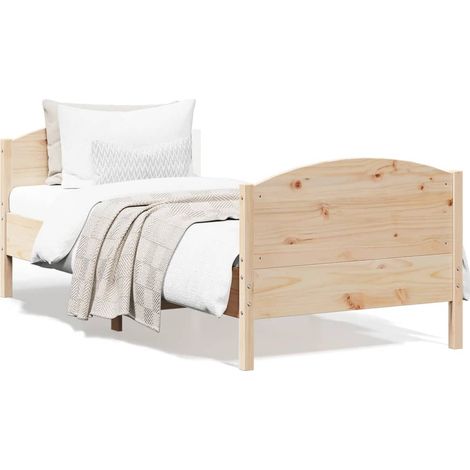 Massivholzbett ohne Matratze 75x190 cm Kiefernholz