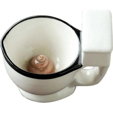 Tasse WC humoristique en porcelaine, en forme de toilettes, parodie de tasse à caca, cadeau original et unique.