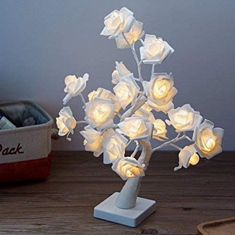Lampe de bureau LED, 24 diodes, finition blanche, USB, minuterie, alimentée par piles, pour une utilisation au chevet ou au bureau.-AquaForge (1/5)