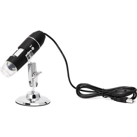 Microscope numérique portable USB 1600x, adapté à l'observation industrielle et à l'inspection manuelle, avec loupe réglable à 8 LED.