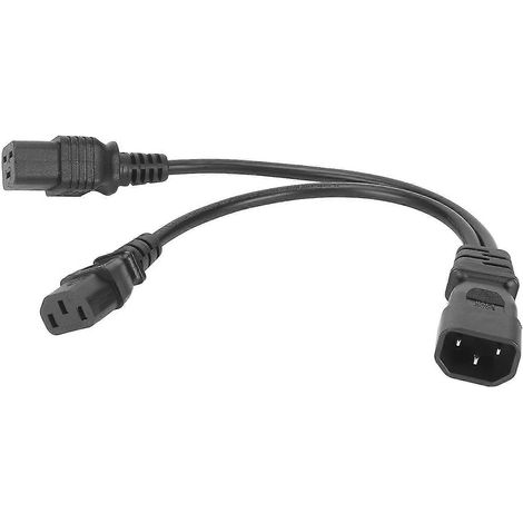 Câble d'alimentation simple IEC 320 C14 vers C19 et C13, répartiteur en Y, 10 A, 250 V, 32 cm (12,6 pouces) (1/5)