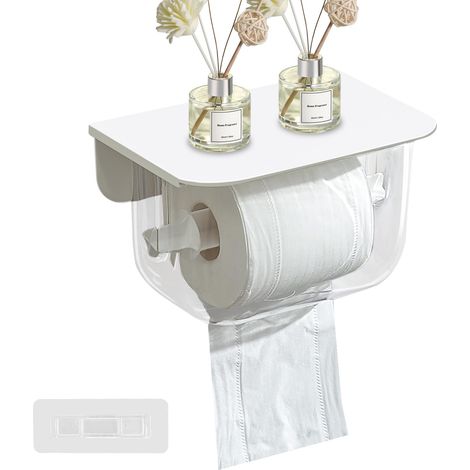 Porte Papier Toilette, Support Papier Toilette Mural, Acier Inoxydable Porte Rouleau Installation avec 3M Auto-adhésif pour Salle de Bain, Cuisine (1/5)