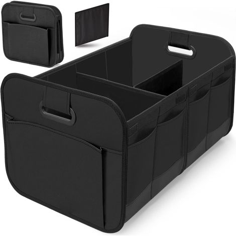 Kofferraum-Organizer, Autoaufbewahrung, verstärkte Griffe, faltbarer Organizer mit mehreren Fächern, zusammenklappbar und wasserdicht, 600D Oxford-Polyester, geeignet für alle Pkw-Typen, SUVs und Mini
