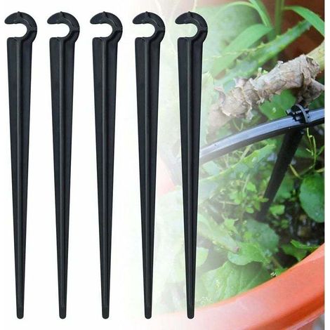 100pcs PE Hose Holders, Ground Pegs, 7mm Diameter, Hose Holder, Drip Irrigation Hooks for Garden Watering (1/4)