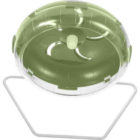 1 Roue exercice hamster, double roulement à billes, plastique PS, base ajustable, pour rongeurs petits animaux (1/5)