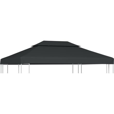 Pavillon-Dachplane mit Kaminabzug 310 g/m² 4x3 m Anthrazit