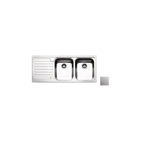 Apell VE1162ILAC Venezia Lavello ad incasso 2 vasche con gocciolatoio sinistro in acciaio inox antigraffio colore Inox antigraffio (1/2)