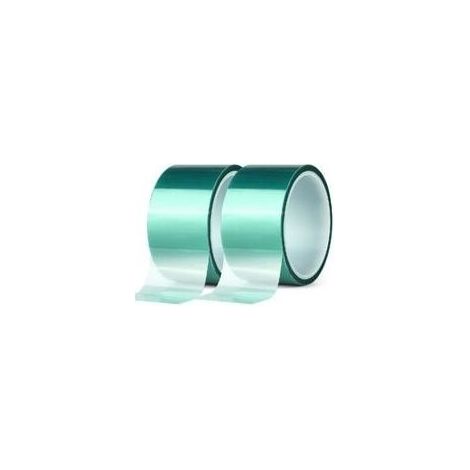 2 rouleaux Ruban de masquage en polyester haute température vert enduit en poudre PET Idéal pour peindre, anodiser les applications (50mm x 33 m) (1/4)