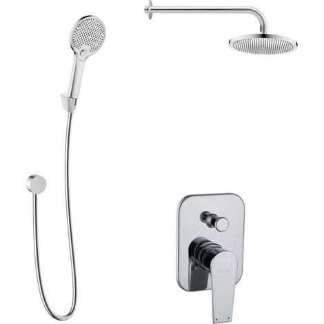 kielle Harmonia - Set de douche avec mitigeur encastré, 2 sorties, avec accessoires EcoSpare et corps d’encastrement, chrome 20623SP120 (1/5)