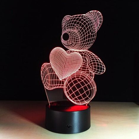 Veilleuse 3D - Effet Optique Illusion - Alimentation USB ou Piles AA - Pour Chambre Enfant Salon Décoration Intérieure - 1 Pièce (1/5)
