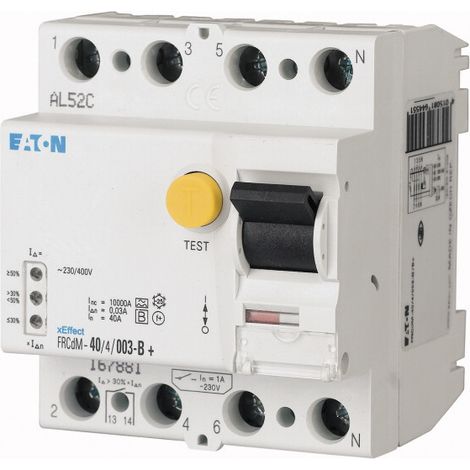 Inter diff elec sensible à tous les courants 40A 4p 30mA type G/BFQ 000179531 EATON FRCDM 40/4/003 G/BFQ