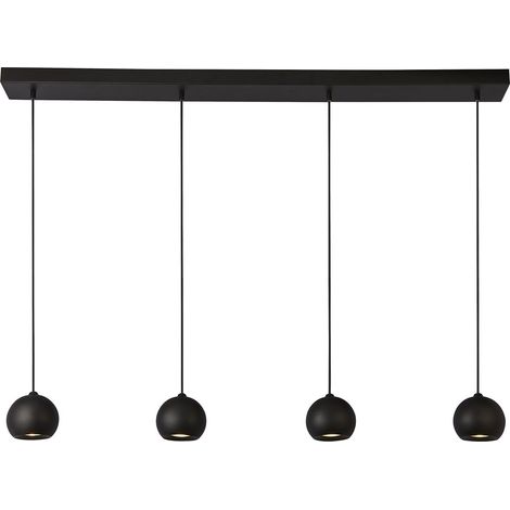 Lampadario Contemporaneo Eindhoven Acciaio Nero 4 Luci Gu10 (1/5)
