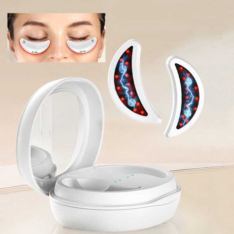 Red light LED eye massager, EMS treatment for dark circles and puffiness, silver - AquaForge (1/5)