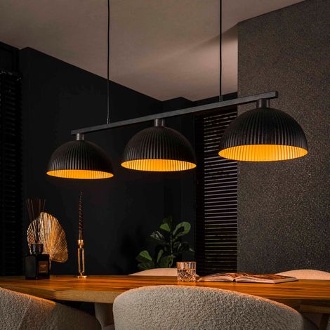 Luminaire suspension moderne en métal strié KONE (1/4)