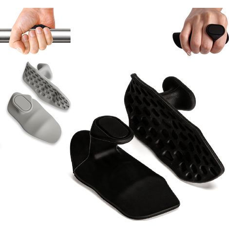 2 Paires de Maniques Musculation en Silicone, Gants de Musculation Anti-Glisse pour Haltérophilie, Gymnastique d'Entraînement et Traction, Protège-Mains Ergonomiques pour Homme Femme, Noir (1/5)