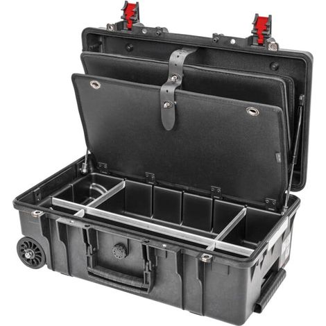 Valise à outils STIER Premium avec roulettes et poignée télescopique, apte au transport aérien, vide (1/5)