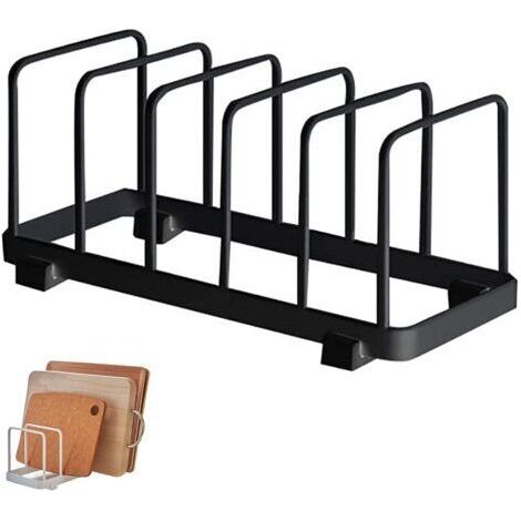 FENOPLASTICAÉgouttoir de cuisine style nordique, porte-assiettes multifonctionnel, porte-planches à découper - noir (1/5)