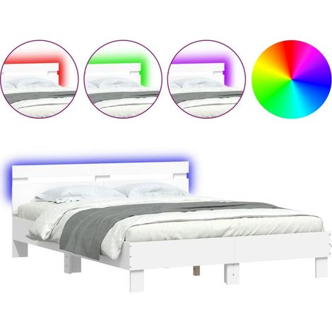 Maison Exclusive - Estructura de cama con cabecero y luces LED bl
