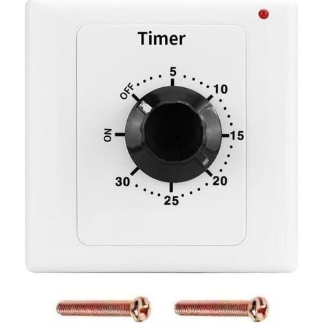 Timer Switch, AC 220V 15A Intelligent Mechanical Countdown Timer Socket Timer Switch 86 Panel Timer Control Knob (30 min) (1/3)