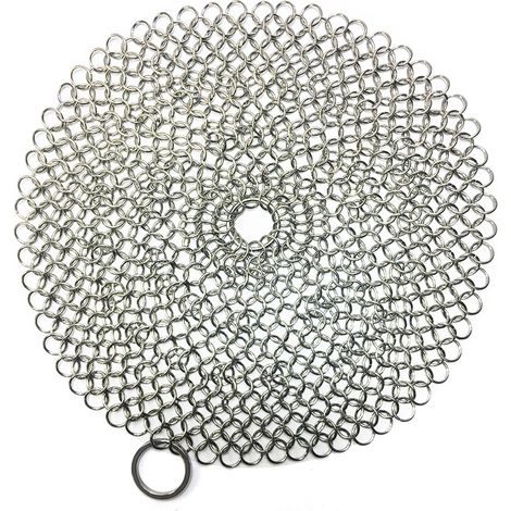 Nettoyant Pour Poêle En Fonte - Tampon À Chaîne En Acier Inoxydable - Pour Cuisinière, Grill, Wok - 18 x 18 cm (1/5)