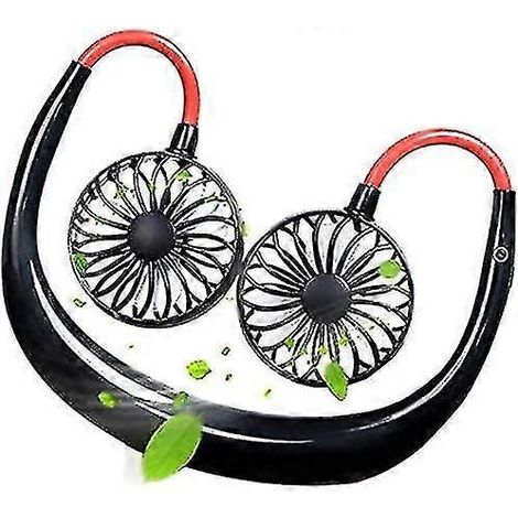 Mini ventilateur de cou USB, mini ventilateur portable à suspendre autour du cou, ventilateur USB à 3 vitesses, ventilateur mains libres rechargeable pour le jogging, le camping, l'escalade et les voy (1/5)
