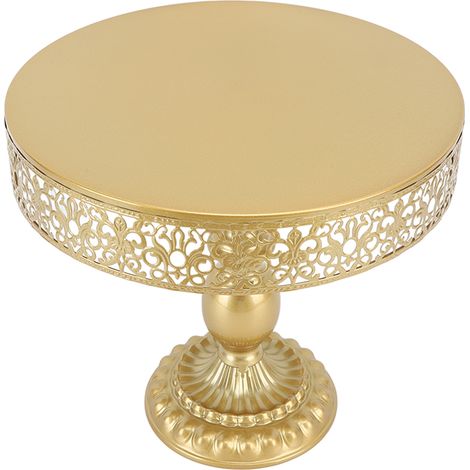 Présentoir à desserts, support à gâteaux doré, design dentelle, montage facile, présentoir rond pour gâteaux de fête L (1/5)
