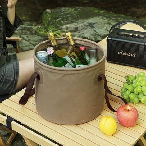 Seau Pliant Grande Capacité - Anti-basculement, Récipient d'Eau Portable pour Camping et Pêche L (1/4)