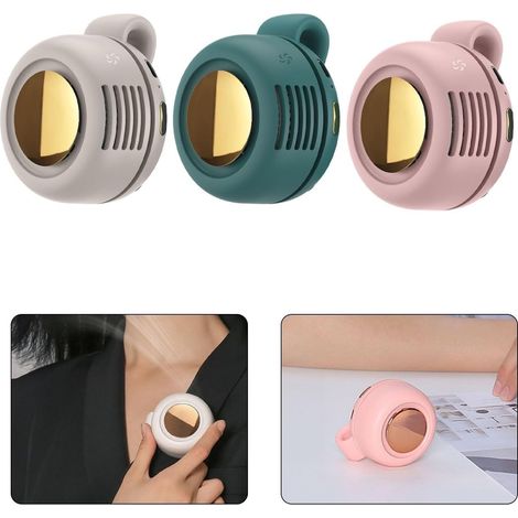 Ventilateur Portable Réglable à Suspendre – Mini Tour de Cou 3 Vitesses 900mAh – Appareil Fraîcheur pour Chemise & Sport – Vert (1/4)