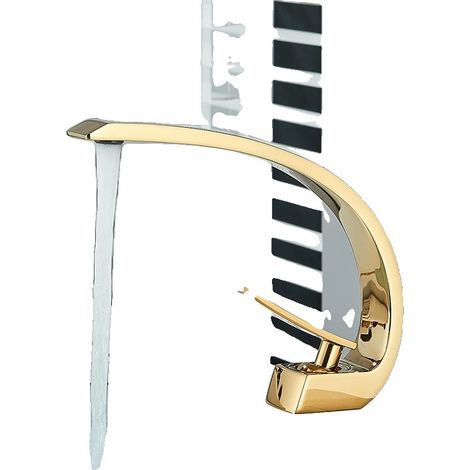 Grifo de lavabo, de sobremesa, estilo contemporáneo, color oro A. (1/2)