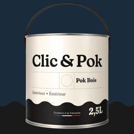 Peinture Bois Extérieur – POK BOIS - 2,5L - RAL 5011 - Bleu acier- Résistante aux intempéries - Ne s'écaille pas