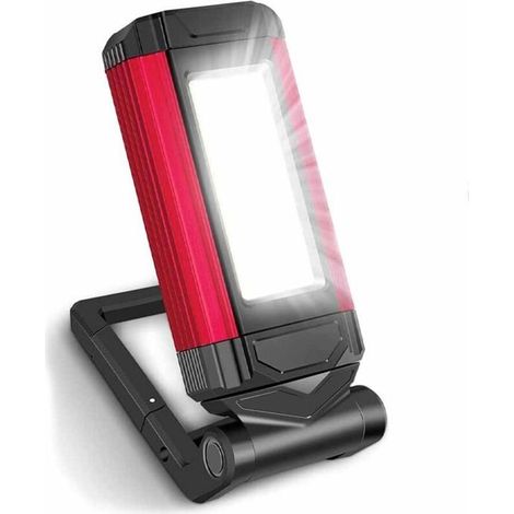 Lampes LED Rechargeables, Baladeuses LED pour Mécaniciens avec Support Pivotant et Crochet pliant, Lampe de Poche COB avec Aimant (1/5)