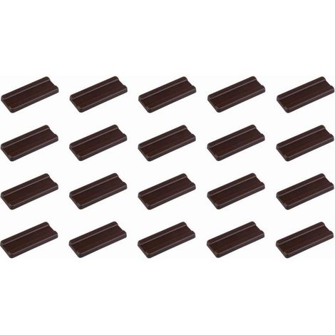 Cyclingcolors – Lot de 20 patins universels rectangulaires à clouer 38x16x3mm – Protection pour meubles – Plastique marron pour sols durs