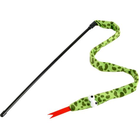 Jouet Pour Chat Canne À Pêche "Serpent" 40cm Vert