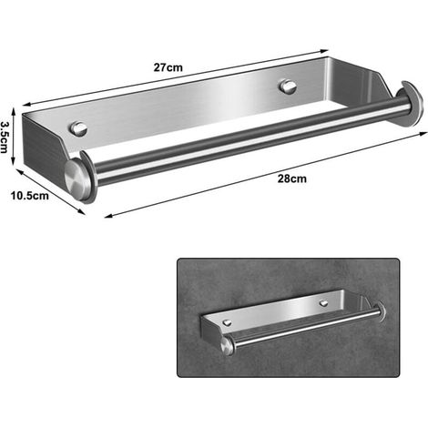 Papierhandtuchspender, Papierhandtuchhalter, Wand-Papierhandtuchspender, Aluminiumfolien- und Folienspender, Wand-Papierhandtuchhalter, Küchenrollenspender (Silber) (1/3)