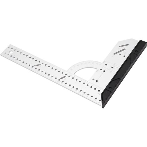 Réglé de mesure aluminium 300mm, règle carrée L R échelle claire pour menuisier (1/5)
