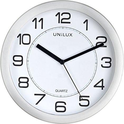 Unilux Attraction Horloge Murale Quartz Gris Métallique 22 cm