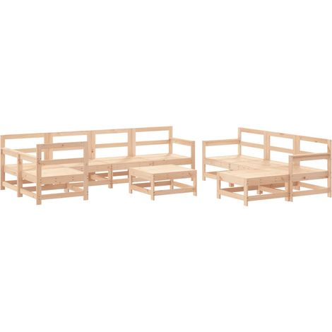 Maison Exclusive - Salon de jardin 10 pcs Bois de pin massif (1/5)