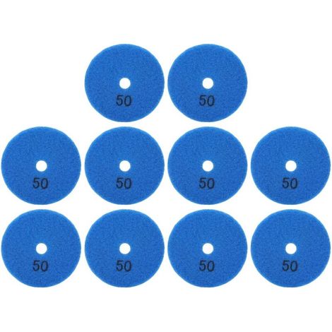 Tampons de Ponceuse, Disques de Ponçage 10 Pièces 3 Pouces, Tampons Polissant Le Diamant de Polissage Pour Pierres de Béton en Marbre 50 Mailles (1/4)
