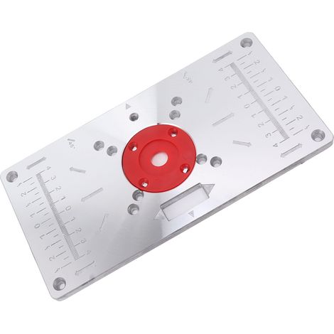Plaque d'insertion pour table de défonceuse, en aluminium, avec 4 anneaux d'insertion pour le fraisage, le rainurage et le détourage du bois. (1/5)