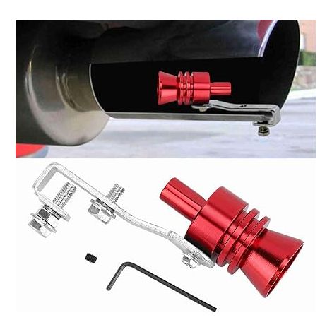 Exhaust Muffler, Car Whistle, Turbo Noise Sound System Red (1/4)