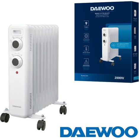 Radiador de aceite daewoo 9 elementos 2000w - blanco