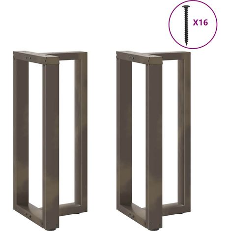 Pieds de table de bar en forme de T, 2 pièces, noir, 40 x 35 x (90-91) cm, acier